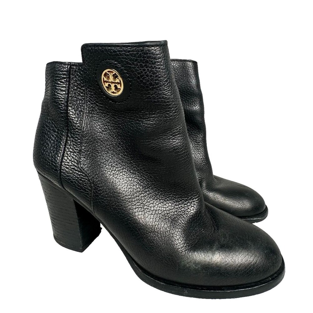 Tory Burch Black Leather Ankle Boots Women's Size 8 M